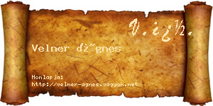 Velner Ágnes névjegykártya